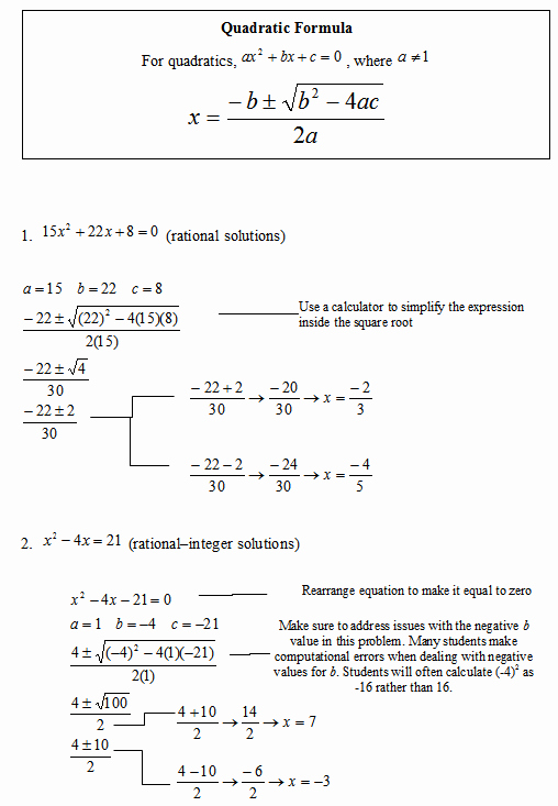 The Quadratic formula Worksheet Inspirational Quadratic Equation Homework Help Quadratic Equations