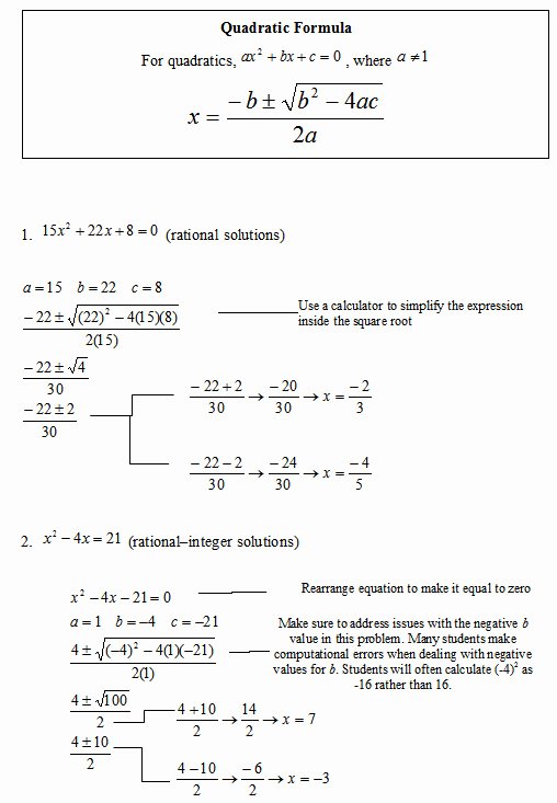 The Quadratic formula Worksheet Unique solving Quadratic Equations by Factoring Worksheet Answers