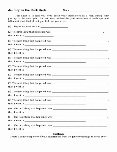 The Rock Cycle Worksheet Luxury Journey On the Rock Cycle Worksheet for 3rd 4th Grade