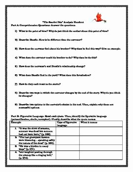 The Scarlet Ibis Worksheet Answers Elegant &quot;the Scarlet Ibis&quot; and &quot;the Golden Kite and the Silver