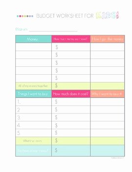The Student Budget Worksheet Answers Lovely Bud Worksheet for Kids Printable by the Modern