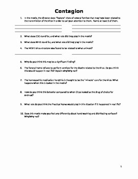 The Student Budget Worksheet Answers Lovely Contagion Student Worksheet by Mlhamilton
