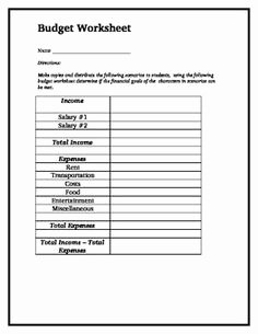 The Student Budget Worksheet Answers Luxury 1000 Images About Special Ed On Pinterest