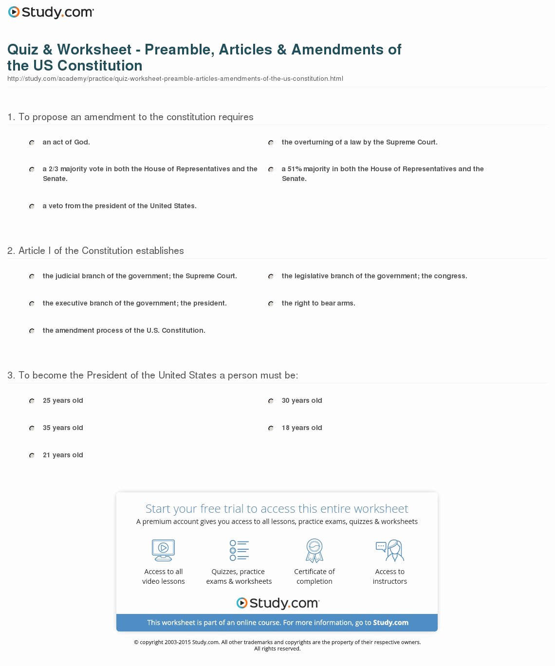 The Us Constitution Worksheet Awesome Preamble Article Amendment Clip Art – Cliparts