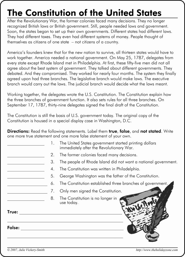 The Us Constitution Worksheet New Constitution Printable Worksheets