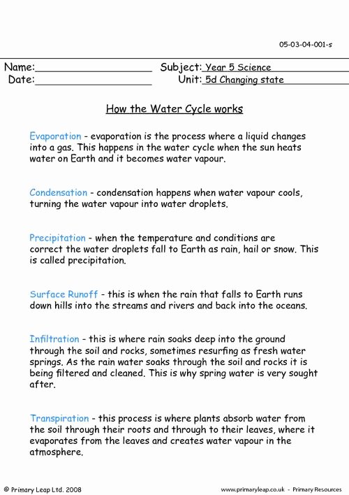 The Water Cycle Worksheet Answers Best Of How the Water Cycle Works