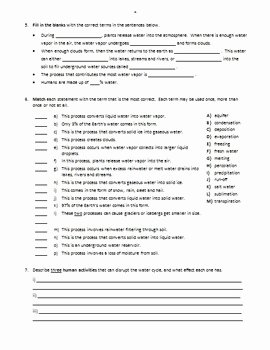 The Water Cycle Worksheet Answers Lovely the Water Cycle Review Worksheet Editable by Tangstar