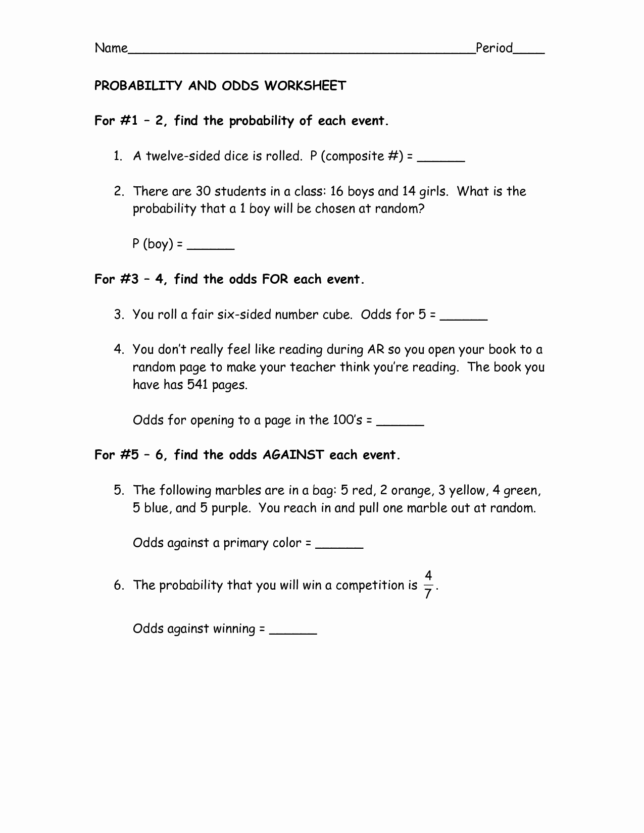 Theoretical and Experimental Probability Worksheet Awesome 13 Best Of Probability Worksheets Pdf Probability