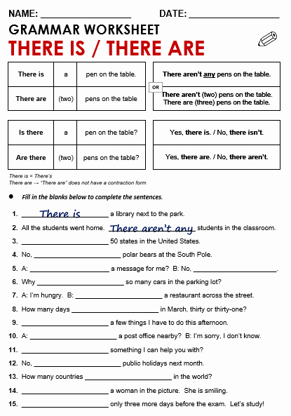 There is there are Worksheet Beautiful there is there are All Things Grammar