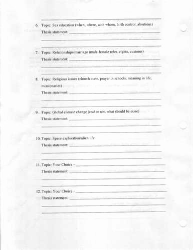 Thesis Statement Practice Worksheet Lovely Practice Creating thesis Statements Worksheet topic