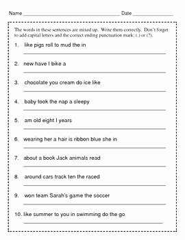 Third Grade Writing Worksheet Inspirational Mixed Up Sentences Writing Sentences 2nd Grade 3rd