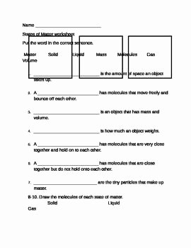 Three States Of Matter Worksheet Best Of This Worksheet Has Vocabulary for solid Liquid Gas