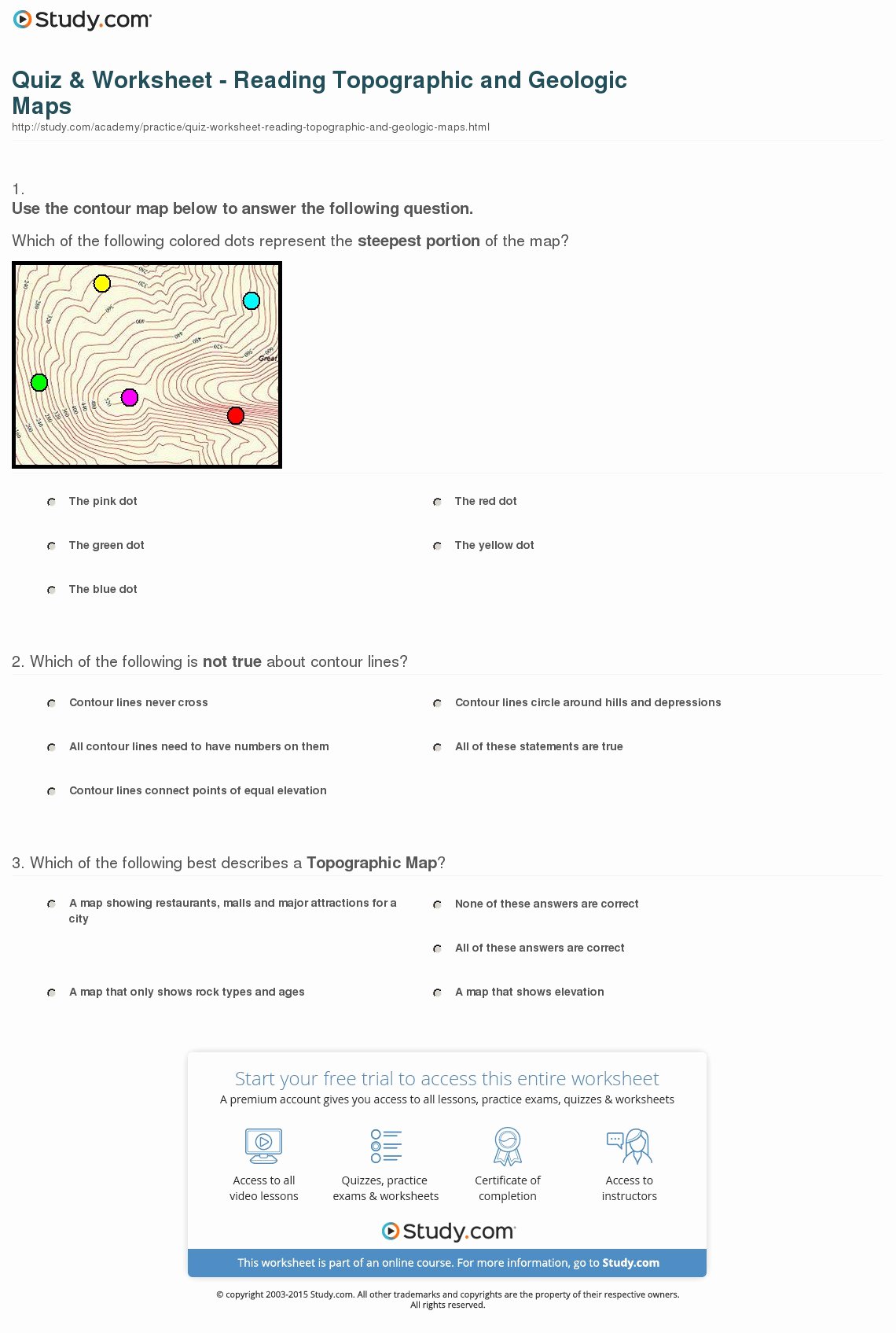 Topographic Map Reading Worksheet Answers Lovely Worksheet How to Read A topographic Map Worksheet