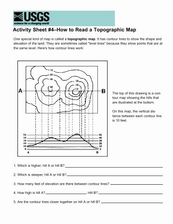 Topographic Map Reading Worksheet Answers Luxury Reading topographic Maps Worksheet