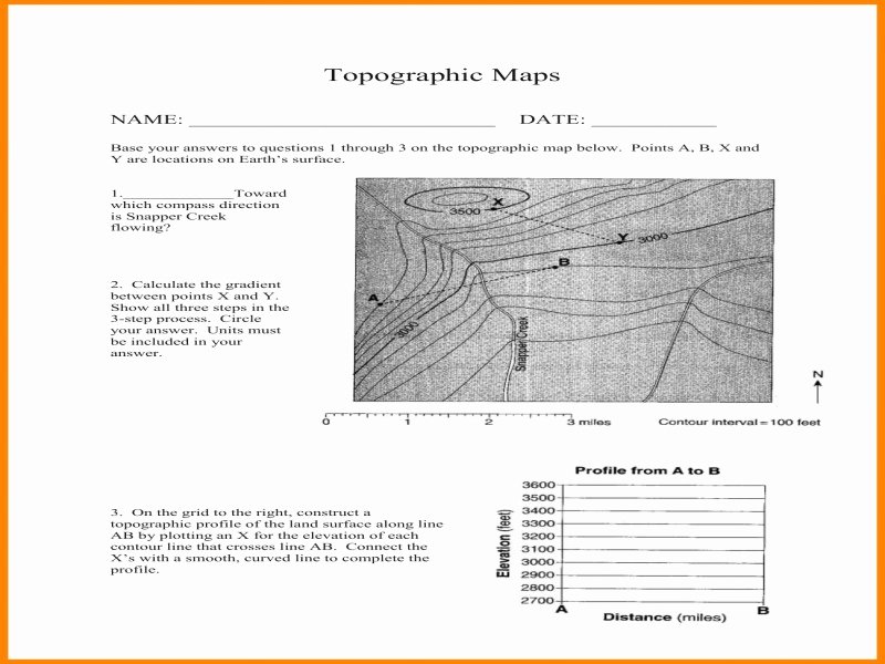 Topographic Map Reading Worksheet Best Of topographic Map Reading Worksheet Free Printable Worksheets