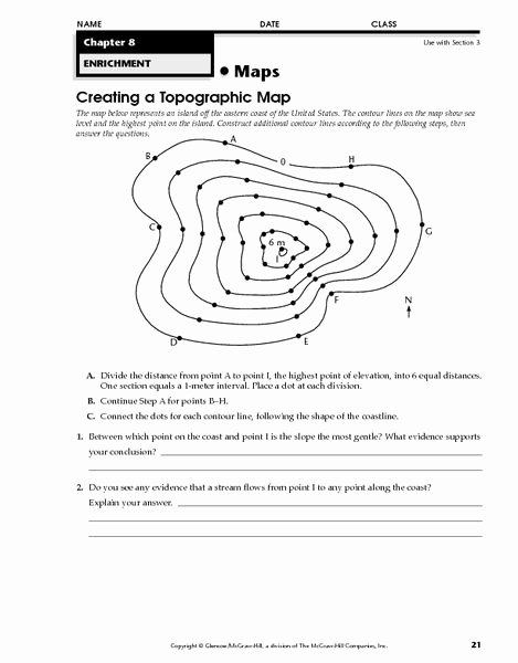 Topographic Map Reading Worksheet Elegant Creating A topographic Map 6th 8th Grade Worksheet Lesson
