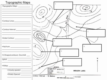 Topographic Map Reading Worksheet Elegant topographic Map Worksheet High School Map Scale