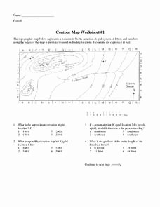 Topographic Map Reading Worksheet Lovely Contour Map Worksheet 1 Worksheet for 6th 9th Grade