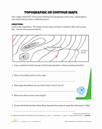 Topographic Map Reading Worksheet Luxury topography
