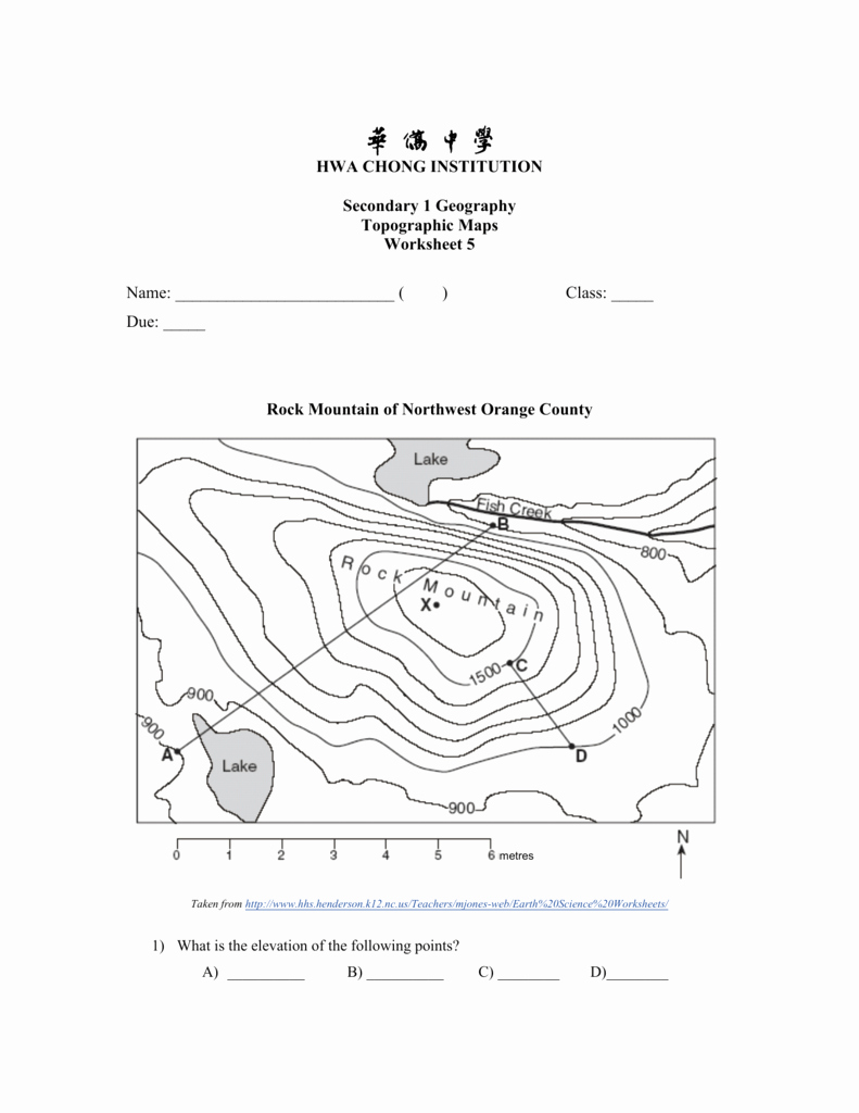 Topographic Map Worksheet Answer Key Inspirational topographic Map Worksheet 5