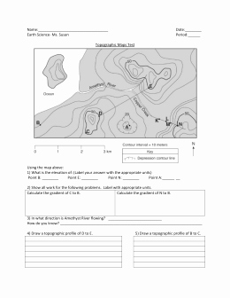 Topographic Map Worksheet Answer Key Luxury Review Worksheet topo Maps