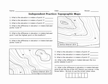 Topographic Map Worksheet Answer Key New topographic Maps Practice Sheets Set by Haney Science