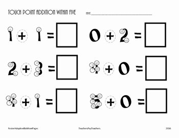 Touch Math Addition Worksheet Elegant Freebie touch Math Style touch Point Addition Worksheet