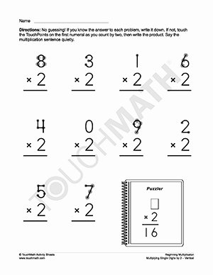 Touch Math Addition Worksheet Fresh Multiplying by 0 2