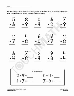 Touch Math Addition Worksheet New Wel E to touchmath Multisensory Teaching Learning Math