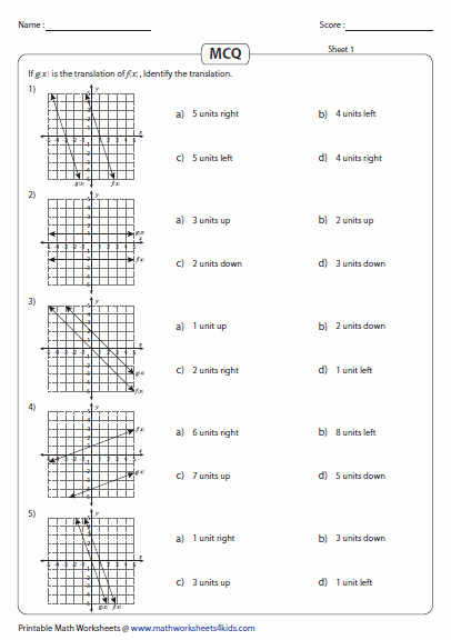 Transformations Of Functions Worksheet Answers Awesome Transformation Of A Linear Function Worksheets