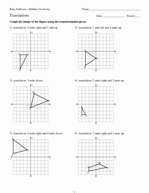 Transformations Of Graphs Worksheet New Graphing and Writing the Rule for Transformations