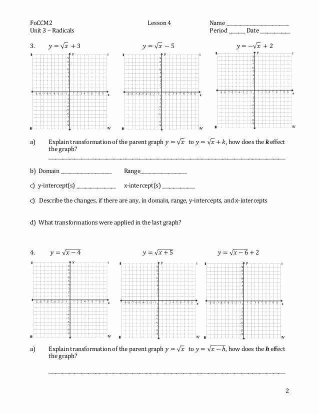 Transformations Of Quadratic Functions Worksheet Luxury Transformations Functions Worksheet