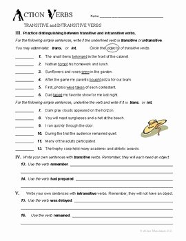 Transitive and Intransitive Verb Worksheet Awesome Transitive and Intransitive Verbs No Prep Grammar Unit by