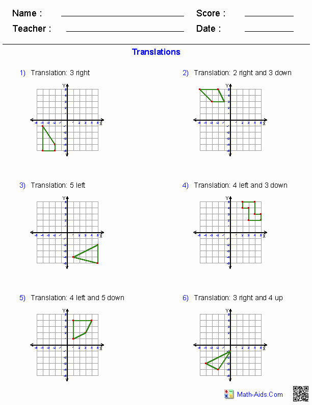 Translation Rotation Reflection Worksheet Beautiful Geometry Worksheets