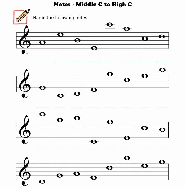 Treble Clef Note Worksheet Inspirational Fun and Learn Music Music Worksheets – Treble Clef