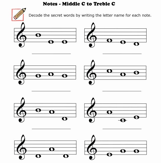 Treble Clef Note Worksheet Luxury Fun and Learn Music Music Worksheets – Treble Clef