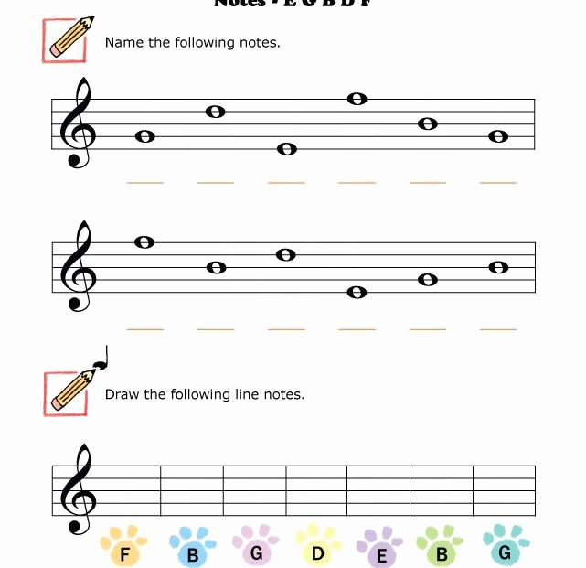 Treble Clef Note Worksheet New Worksheet On Treble Clef Line Notes Only