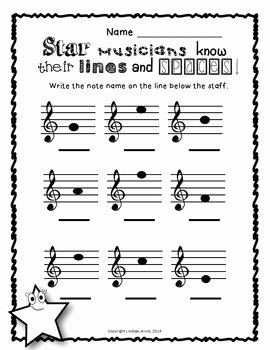 Treble Clef Notes Worksheet Best Of Music Worksheets Treble Clef Note Names by Lindsay
