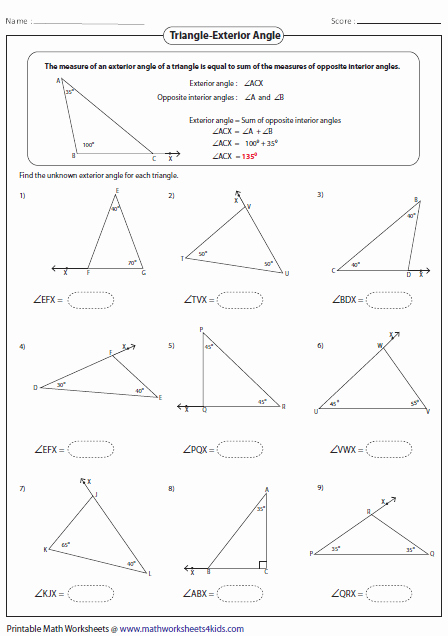 Triangle Angle Sum Worksheet Answers Fresh Triangles Worksheets