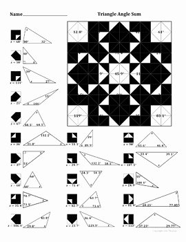 Triangle Angle Sum Worksheet Answers Lovely Triangle Angle Sum theorem Color Worksheet by Aric Thomas