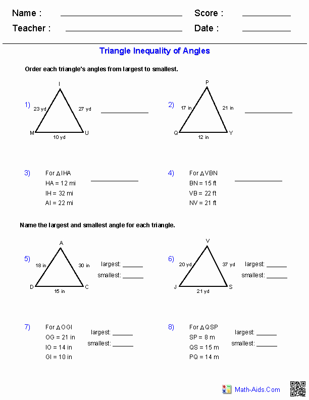 Triangle Angle Sum Worksheet Inspirational Geometry Worksheets