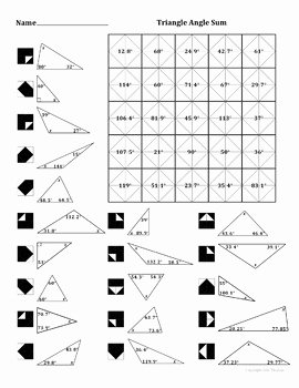 Triangle Angle Sum Worksheet Unique Triangle Angle Sum theorem Color Worksheet by Aric Thomas