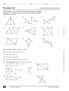 Triangle Congruence Practice Worksheet Fresh Practice 4 2 Triangle Congruence by Sss and Sas 9th 11th
