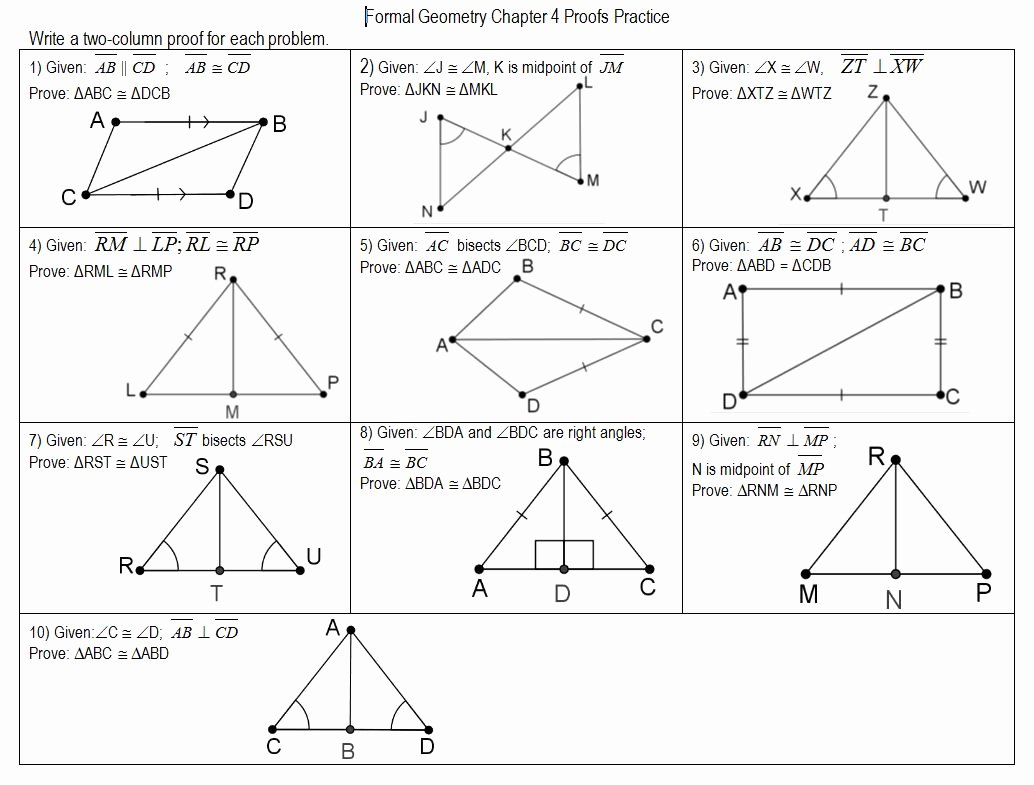 Triangle Congruence Practice Worksheet Fresh Proving Triangle Congruence Worksheets