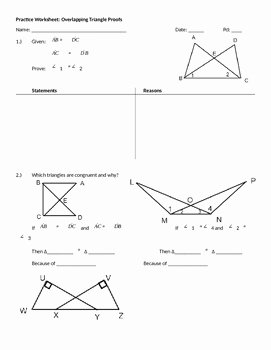 Triangle Congruence Proof Worksheet Awesome Practice Worksheet Overlapping Triangle Proofs