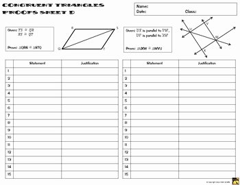 Triangle Congruence Proof Worksheet Fresh Congruent Triangles Proofs Two Column Proof Practice and