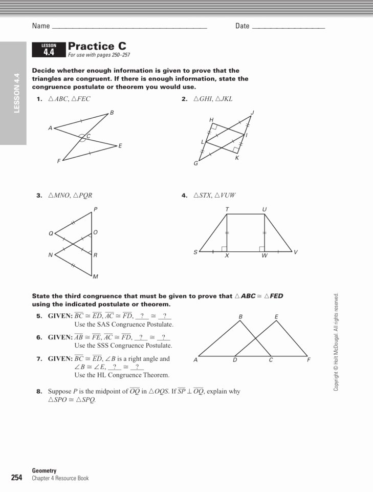Triangle Congruence Proofs Worksheet New Triangle Congruence Proofs Worksheet