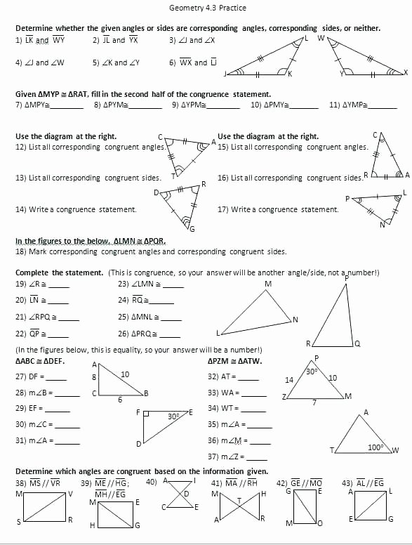 Triangle Congruence Worksheet Answer Key Awesome Congruence Worksheets 8th Grade – Devopstraining