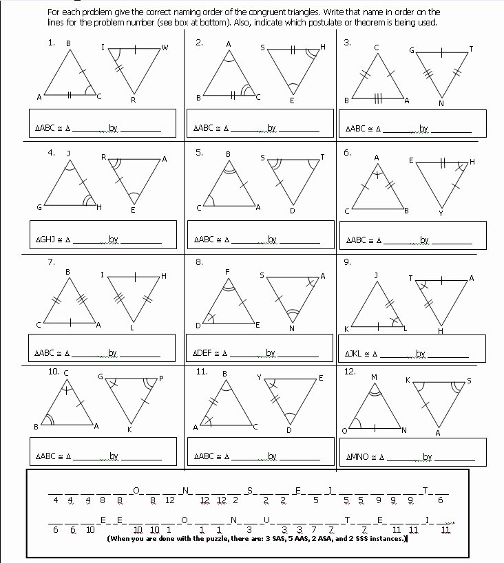 Triangle Congruence Worksheet Answer Key Best Of Math Teacher Mambo Puzzle Sheet