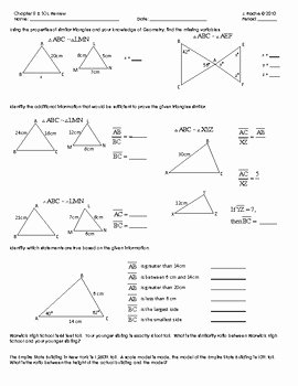Triangle Inequality theorem Worksheet New Geometry Review Triangle Similarity by Justin Roche